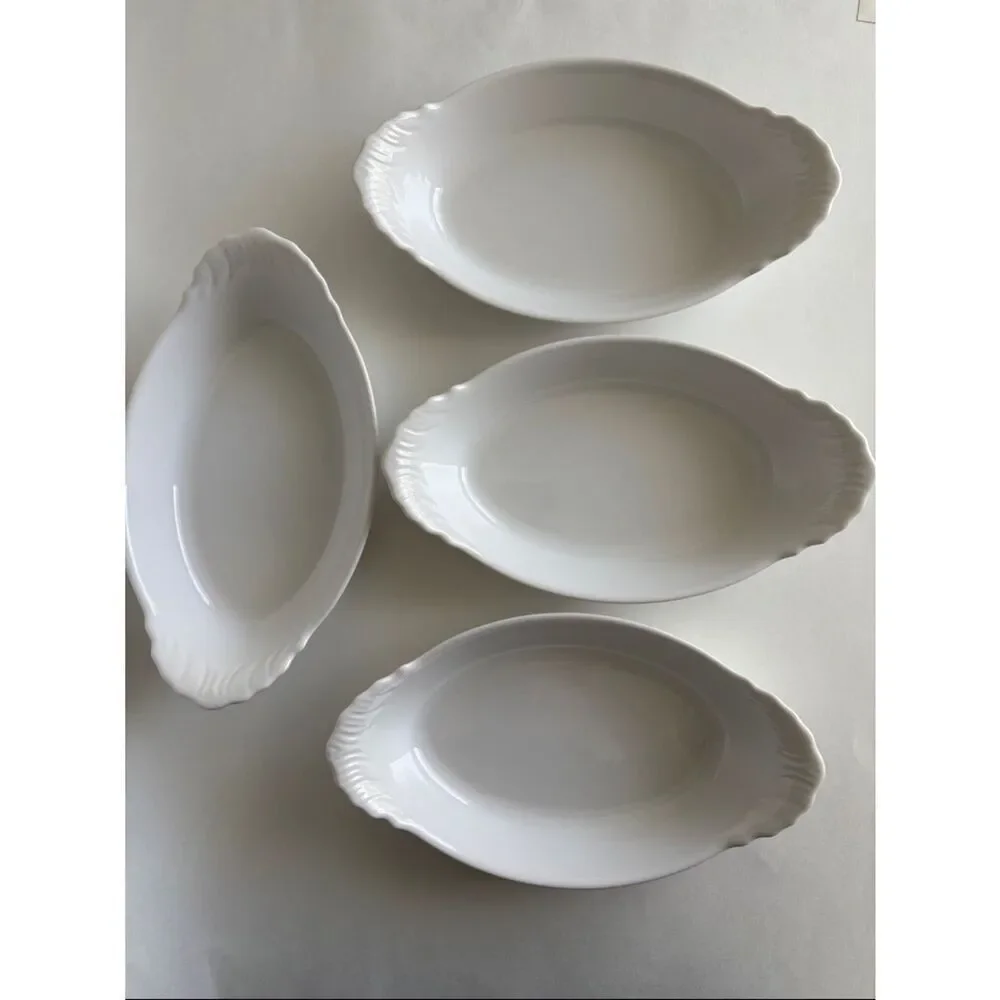 Revol France La Porcelain France 4 White Au Gratin Dishes